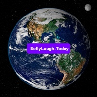 Image of Earth from space with the text 'BellyLaugh.Today'.