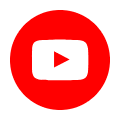 YouTube logo with a red play button on a white background.